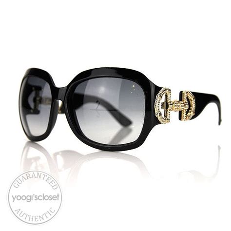 gucci horsebit rhinestone sunglasses 3017|GUCCI Crystal Bamboo Horsebit Sunglasses 3017/S Black.